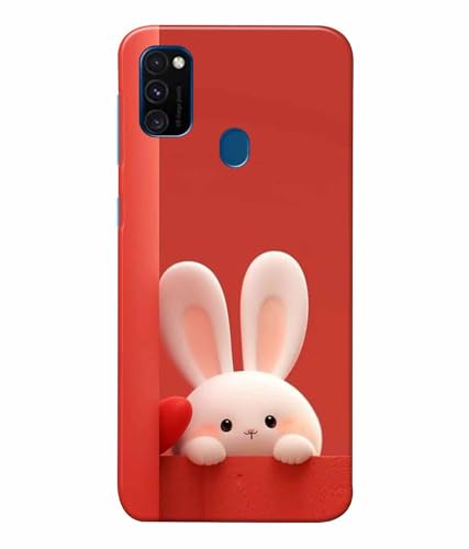 Image of Printed Hard Back Case Cover & Compatible for Samsung Galaxy M21 / Samsung Galaxy M30S | Rabbit Painting Art (Multicolor) - D1202