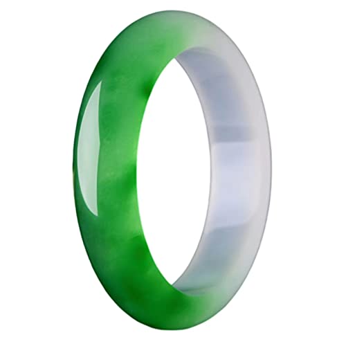 Bracelet en jade pour femme jonc en quartzite verte naturelle fleur flottante 64mm