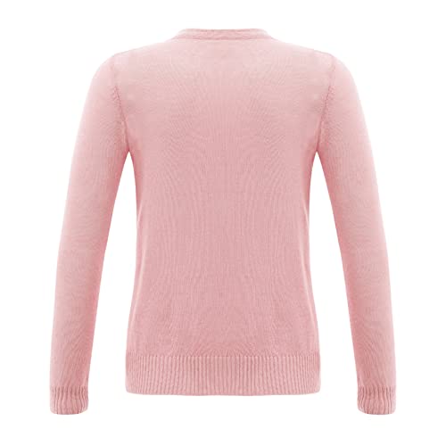 Linjinx Kids Girls Knit Long Sleeve Cardigan Sweater Bolero Shrug School Uniforms Top Vest Spring Fall2