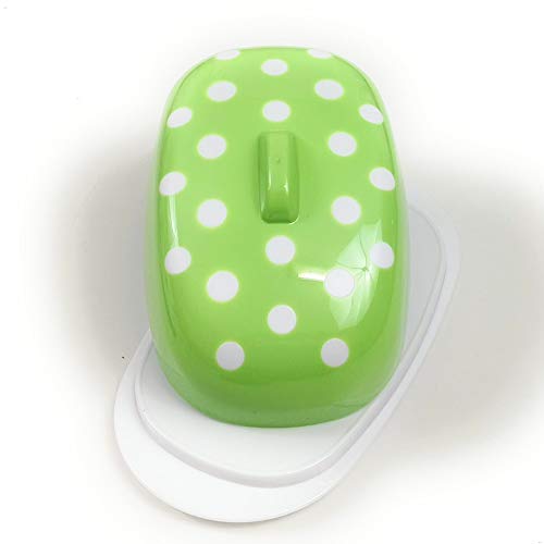 Berossi Butterdose Kunstoff hellgrün Butter Dose Kunststoff mit Deckel BPA Free zur Aufbewahrung im Kühlschrank Kunststoff Butter Box Green Butterdose Plastik drehbare Servierplatte Dose Retro Style