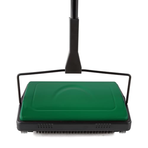 Yocada Carpet Sweeper Cleaner for Home Office Low Carpets Rugs Undercoat Carpets Pet Hair Dust Scraps Paper Small Rubbish Cleaning with a Brush Green