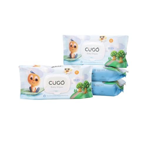 Image of Baby Wipes, Gentle on Sensitive Skin, Plant-Based Fabric, 99.5% Water-Based, Natural Australian Kakadu Plum Infused, Dermatologically Tested, Newborn Safe, Biodegradable | Pack of 4