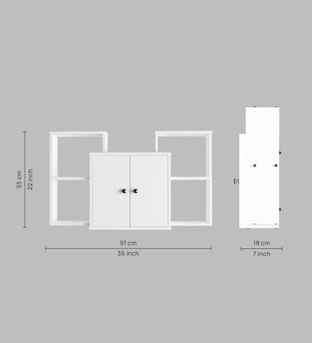 Image of WYDE Multipurpose Modular Wall Racks /Shelves /Organiser /Decor Particle Board Wall Shelf (Number of Shelves - 4, White)