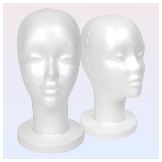 Studio Limited White Foam Mannequin Head Display, Styrofoam Wig Head (2 pack)