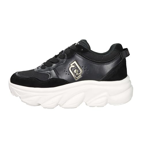 Liu Jo Zapatillas Mujer BF5061P0304 de Cuero Zapatos Casual Moda Ocio Calzado Mujer Comfort, Negro , 37 EU