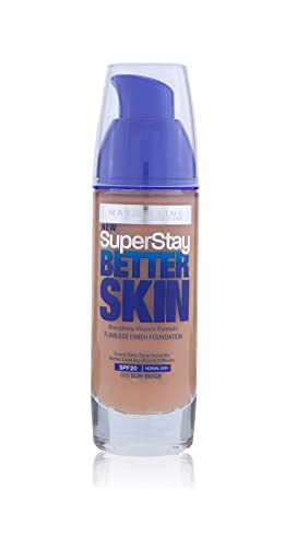 Maybelline SuperStay Better Skin 048 Sun Beige base de maquillaje Frasco dispensador - Base de maquillaje (Frasco dispensador, Sun Beige, Matificante, Francia, 33 mm, 33 mm)