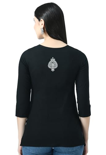 Image of QAZMI Women's Cotton Straight Embroidered Kurti