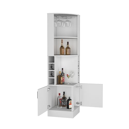 Armario esquinero para botellas y copas de vino blanco miniatura 6