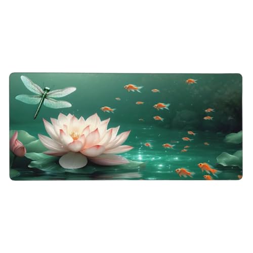Alfombrilla Gaming, Alfombrilla Ratón Grande, Alargar Lavable la Almohadilla del Ratón, Base Antideslizante de Caucho, Mejora de la Velocidad y la Precisión, PC, 800x400x3mm, Lotus LibéLula Z-482