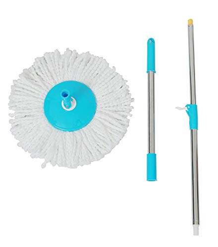 Image of Generic Mop 360� Spin Cleaning Stainless Steel Rod /Handle /Stick Set with Mop 2 Refill