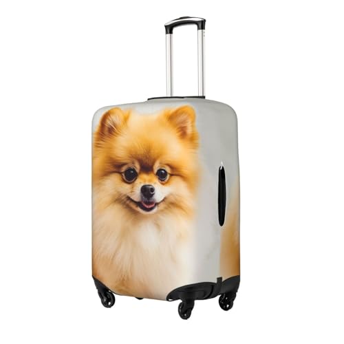 Yellow pomeranian Luggage Cover Washable Suitcase Cover Tsa Approved Elastic Spandex Suitcase Protector Anti-Scratch Travel Baggage Covers Fit 18-32 Inch Luggage2