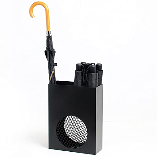Porte-parapluie rectangulaire en métal moderne avec bac d'égouttage pratique