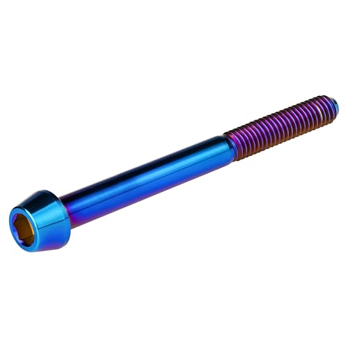 Image of Titanium Ti Bolt M5x9 16 18 20 25 30 35 40 45 50 55 60mm Tapered Head Screws Pack of 4 (M5x60mm, Burnt Blue)