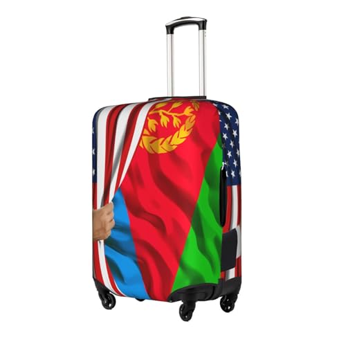 Travel Luggage Cover America Flag And Eritrean Flag Fashion Washable Baggage Suitcase Protector Fit For Luggage Small2