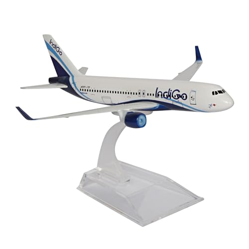 Image of ARTVARKO Aeroplane Indigo Airways Airlines Scale Model Die Cast Metal Aircraft Highly Detailed Replica Gift For Aviation Enthusiasts 16 Cm, For Kid