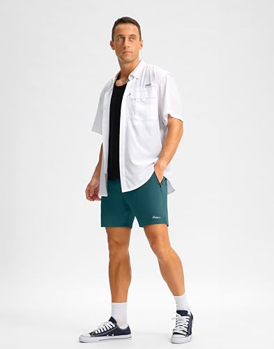 Image of Pudolla Men's Running Gym Shorts with Zipper Pockets 5 inch /7 inch / Lightweight Quick Dry Running Workout Athletic Short