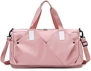 Prettiee Bolsa de Gimnasio para Mujer, Deportiva, para Entrenamiento, para Zapatos, Viajes, Esterilla de Yoga Seca y húmeda (Rosa)