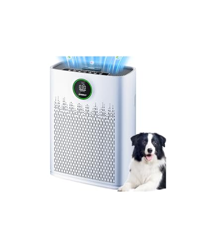 Air Purifiers for Home Large Room, with Smart Mode, Cover Up to 2200 Ft², PM2.5 Air Quality Display, 22dB Sleep Mode, Aromatherapy with 2X-Purification & 360°Air Outlet, HAP603, Blueish White