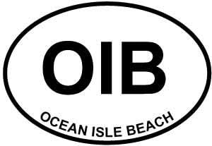 Miniatura 1 de Imán Ocean Isle Beach (OIB) Euro Oval Bumper Magnético Pegatina 5"