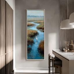 Impression d'art sur toile verticale haute paysage côtier premium