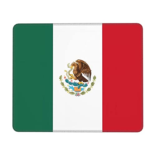 Tapis de souris de jeu drapeau du Mexique, lavable, antidérapant, en caoutchouc épais, tapis de souris personnalisé pour le bureau et la maison 20 x 24 cm
