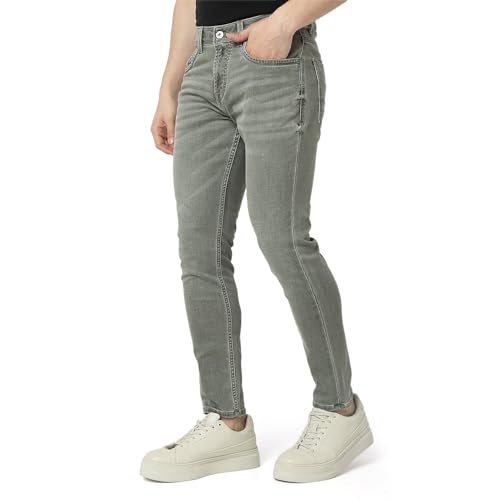 Image of Spykar Men's Kano Slim Fit Mid-Rise Jeans (Ankle Length)