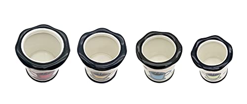 ACK Tuscany Colorful Coffee Bean Collection 4PCs Canister Set with Lid, Kitchen Storage Jar, Food Storage Container, Airtight Storage Container With Rubber Seal