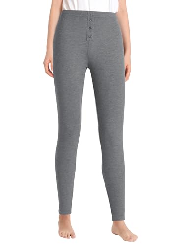 Latuza Women's Soft Pajama Leggings Ribbed Sleep Lounge Leggings 2X Dark Gray