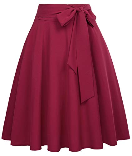 Belle Poque Falda para Mujer Estilo años 50, Retro, Vintage, Rockabilly hasta la Rodilla., Bp561-201, XL