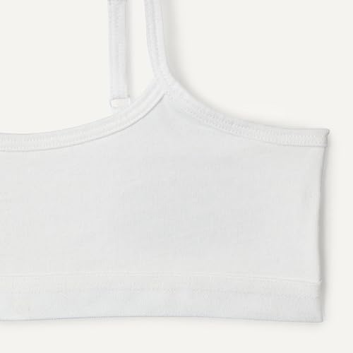 Amazon Essentials Girls' Cotton Jersey Training Bralettes, Pack of 2, White, Large - 4