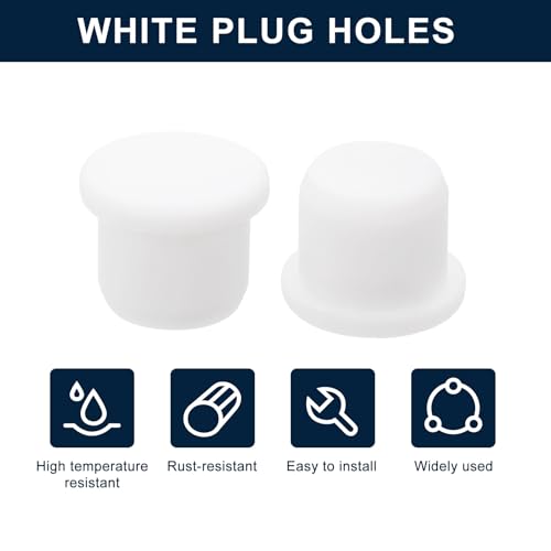 Image of uxcell 32 Pieces White Rubber Stopper, 12.5mm Plug Holes for 12-12.3mm /0.47-0.48 inch Hole