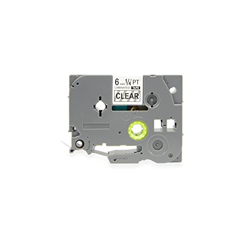 Fita Refil Compatível TZ-111 TZe-111 Transparente Incolor com escrita preta 6mm para Rotulador Broth