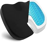 Maxesla Orthopädisches Sitzkissen, Steißbeinkissen aus Memory-Schaum zur Linderung von Ischias-Steißbein-Rücken und Hüftschmerzen rutschfeste Gelverstärkte Stuhlkissen für Zuhause Büro Auto Rollstuhl