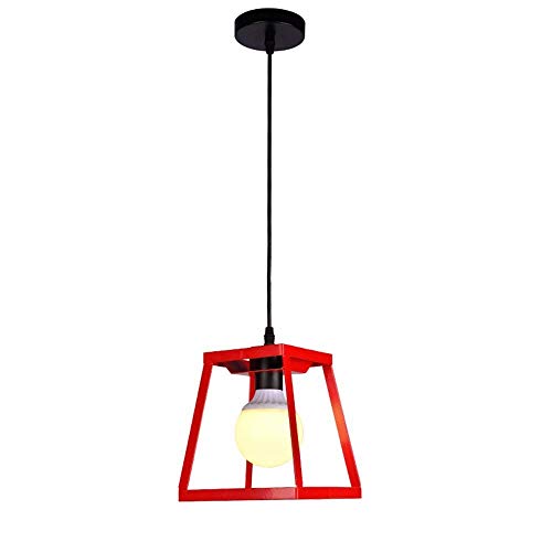 Lustre suspension vintage rouge en fer forgé pour sublimer l'ambiance d'un bar ou café rétro