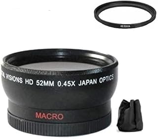 52mm Digital Vision Wide Angle Lens for Canon Vixia HF R800 R700 R600 R82 R82 R72 R70, R62, R60, HF M500, HF M400, HF M52, HF M50, HF M42, HF M40, HV40 HV30