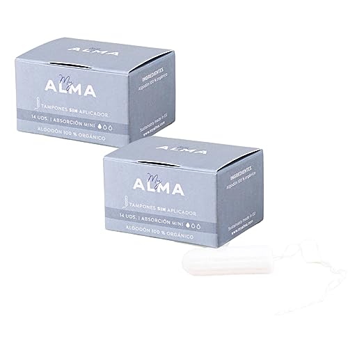 Tampones Sin Aplicador Regular - Algodón 100% Orgánico - Hipoalergénicos y Transpirables - Flujo Moderado, Máxima Protección - Fabricados en Europa