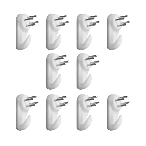 Image of Picture Hangers Ceiling Hooks Professional Photo Frame Hooks Kit with Nails for Hanging Plants Mugs Wind Chimes Utensils White 100PCS