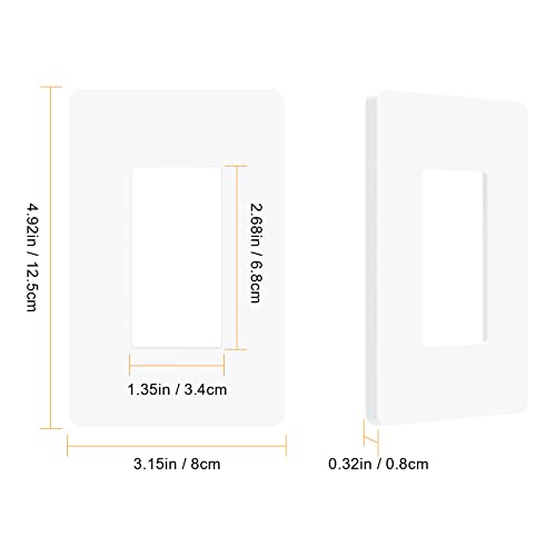 Placas de pared sin tornillos Milfra de 1 banda para marcos de interruptor y conector USB 4
