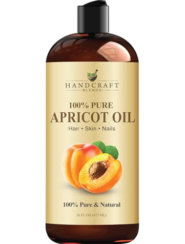 Handcraft Blends Apricot Kernel Oil - Cold-Pressed 16 Fl Oz - 100% Pure and Natural - Premium Grade Carrier for Skin and Hair - Hair and Body - Massage - Hexane-Free