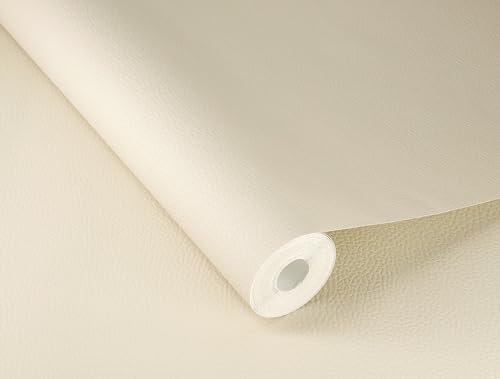 Papier peint intissé cache défauts aspect cuir beige pour masquer les murs abîmés - 4