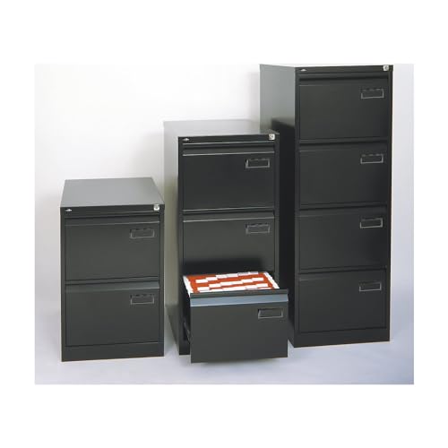 BISLEY Hängeregistraturschrank, einbahnig, DIN A4, 4 HR-Schubladen, Metall, 355 Silber, 62.2 x 41.3 x 132.1 cm
