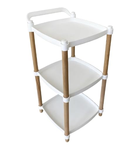 FENGJISUN Carrito De Cocina Móvil Multifuncional Carrito De Cocina con Ruedas, Organizador Almacenamiento Multifunción Asas Y(White)