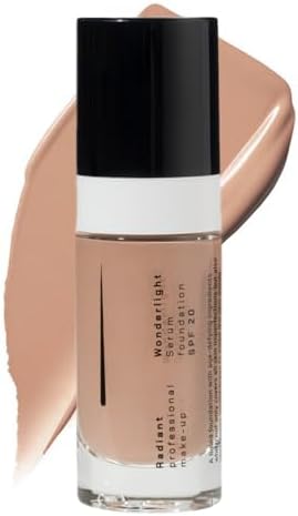 Radiant Professional Wonderlight Serum Lightweight Liquid Foundation Makeup SPF 20 - Alternative to Bronzer Powder - Color Corrector, Under Eye Concealer & Matte Eyeshadow Base-1.01 oz-Cream Beige(02)