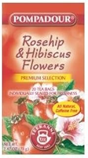 ポンパドールプレミアム ローズヒップ＆ハイビスカスフラワー 20ティーバッグ3個セット