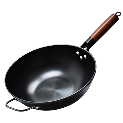 Wok de acero al carbono con fondo plano, 13.4 in miniatura 1