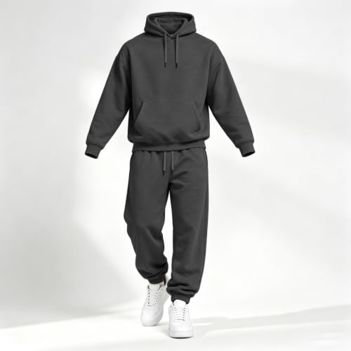 Elneeya Mens Sweatsuit Oversized Jogging Suits Fall Training Two Piece Set - image 3