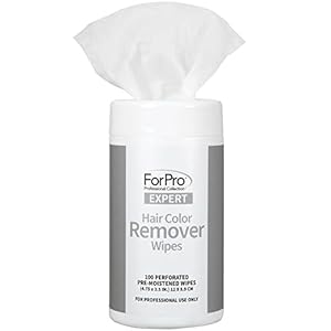 ForPro Professional Collection Expert Hair Color Remover Wipes, Pre-Moistened, Perforated Towelettes, Non-Irritating, Hypoallergenic Formula, Clean Fresh Scent, 100-Count