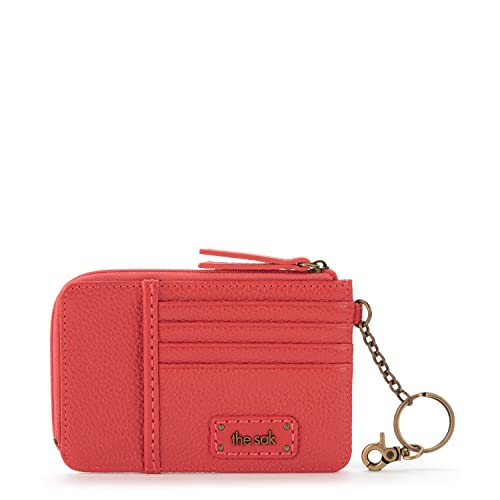 Image of The Sak Iris Wallet in Leather, Elevated Card Holder with Keychain, Cayenne Mandala Perf