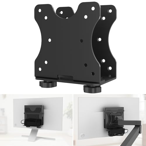 Adjustable Thin Client Mini PC VESA Mount Bracket for HP, Dell, GEEKOM A6, NiPoGi E2 N95, BOSGAME E2, Beelink, Mac mini and Small CPU, Mount to Wall, Under Desk, Attached to Monitor Arm and Stand Pole