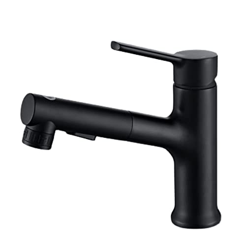 Mitigeur de lavabo avec spray extractible double mode tout cuivre à poignée unique